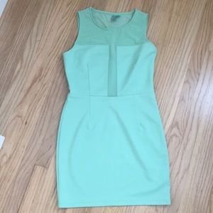 Mint Green Dress with Mesh Cutouts